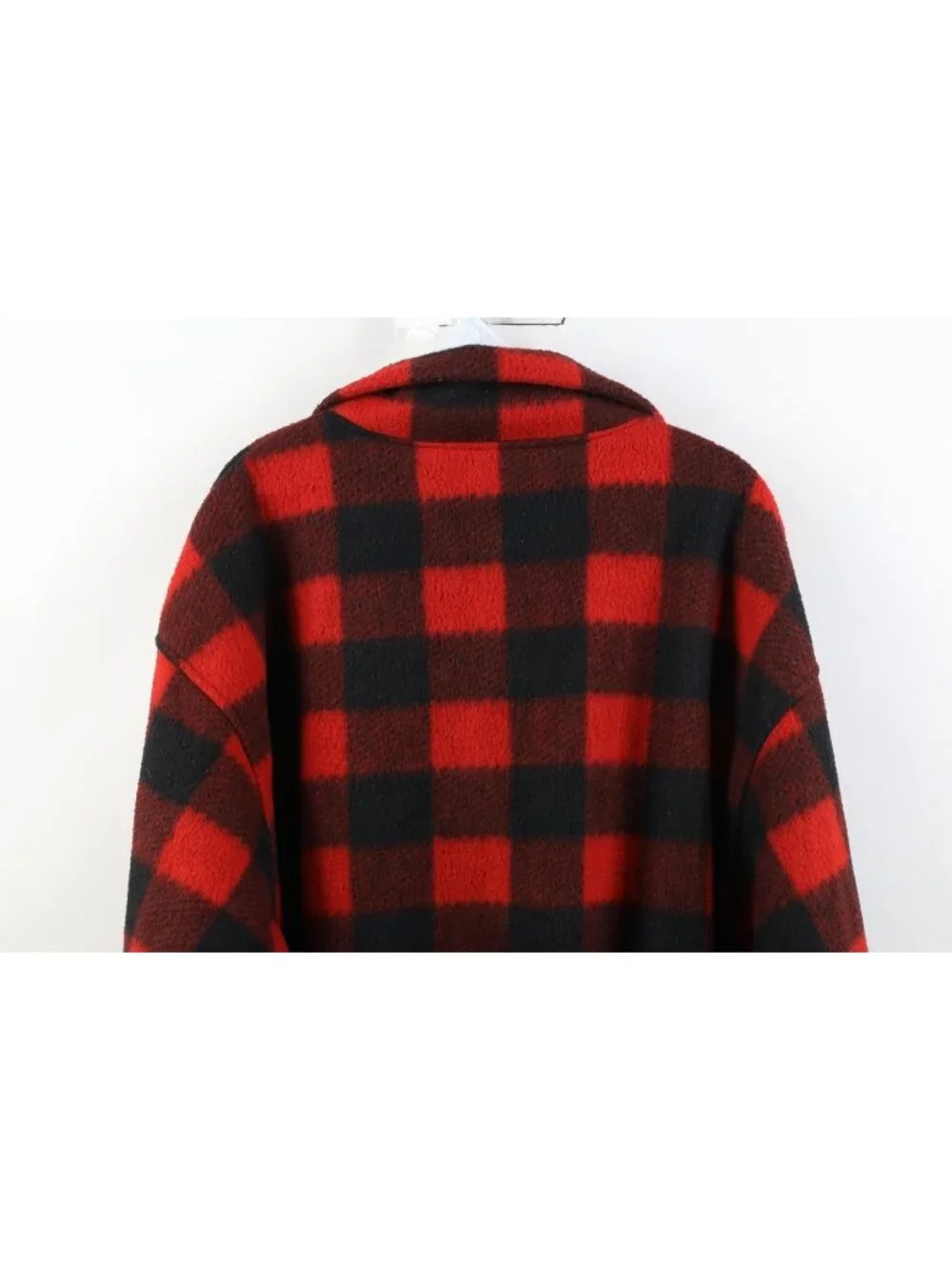 Vintage 90s Streetwear Mens Medium Faded Buffalo Plaid Fleece 1/4 Zip Sweater